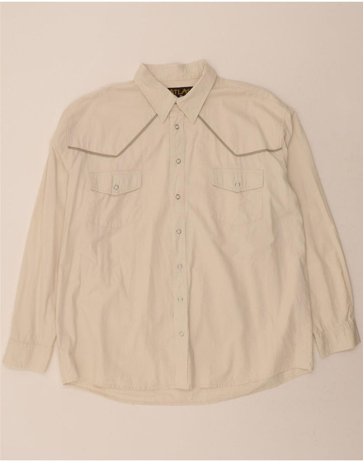 ATLAS FOR MEN Mens Shirt 2XL White Cotton Vintage Atlas For Men and Second-Hand Atlas For Men from Messina Hembry 