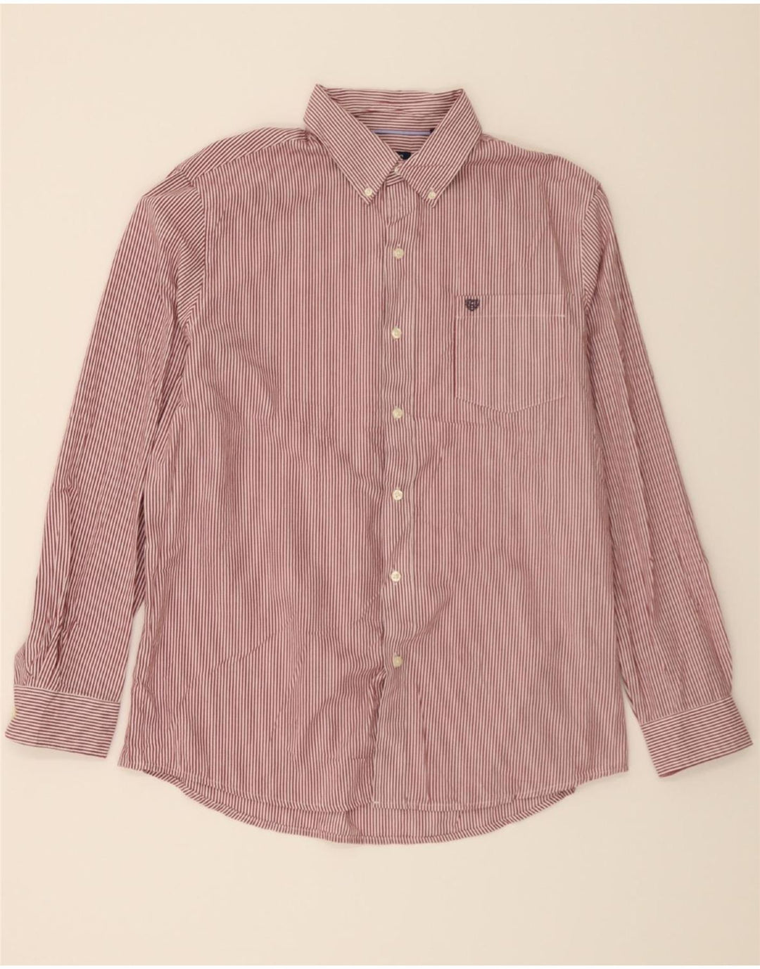 CHAPS Mens Big & Tall Shirt XL Red Pinstripe Cotton Vintage Chaps and Second-Hand Chaps from Messina Hembry 
