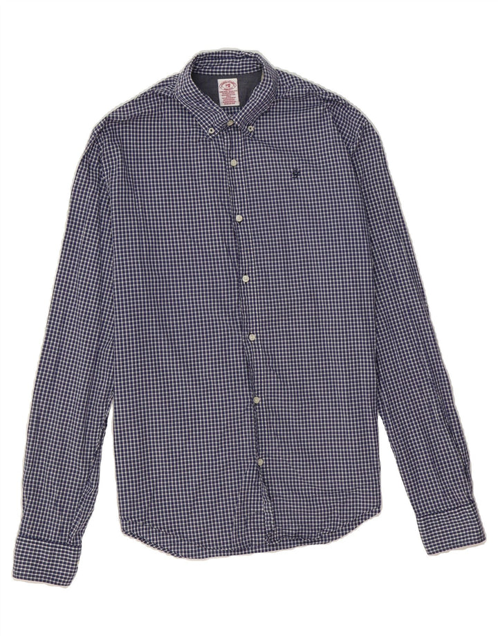 SCOTCH & SODA Mens Shirt Medium Navy Blue Check Vintage Scotch & Soda and Second-Hand Scotch & Soda from Messina Hembry 