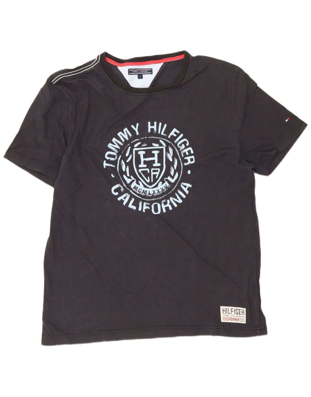 Tommy Hilfiger Herre Grafisk T-Shirt Top Stor Sort