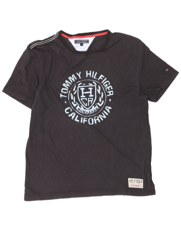 Tommy Hilfiger Herre Grafisk T-Shirt Top Stor Sort