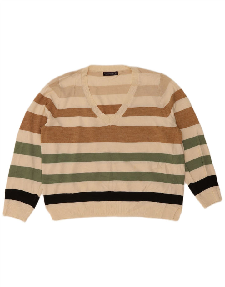 Marks & Spencer Dame V-hals sweater UK 16 Stor Flerfarvet