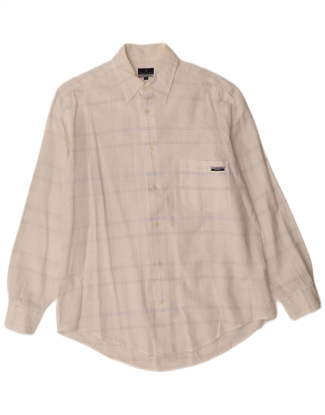 Trussardi Herre Ternet skjorte Medium Off White Plaid Bomuld
