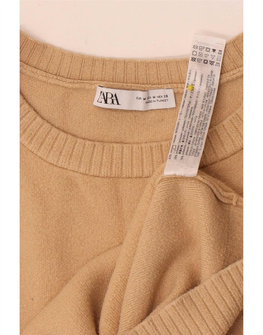 Zara Dame Vest Tank Top UK 14 Medium Beige Viscose
