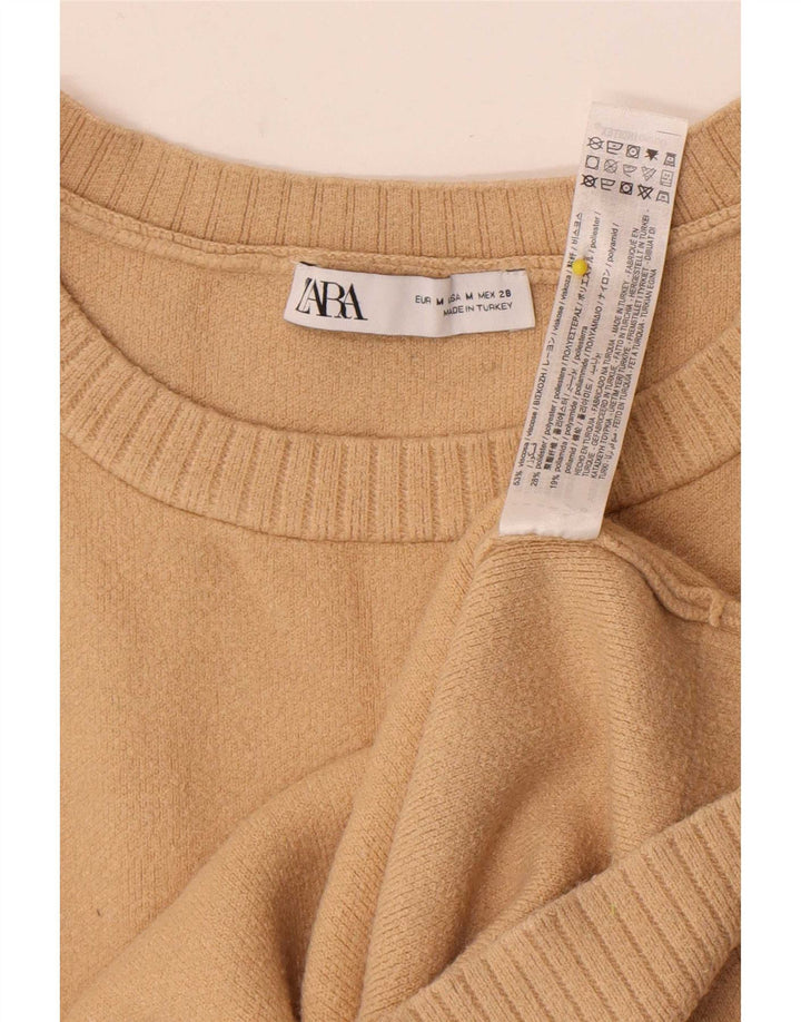 Zara Dame Vest Tank Top UK 14 Medium Beige Viscose