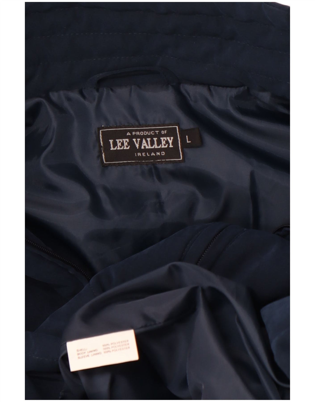 LEE VALLEY Herre polstret jakke UK 40 Large Navy Blue Polyester