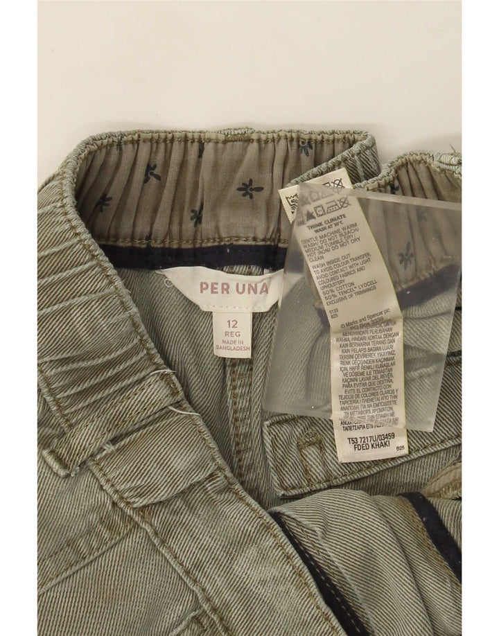 Marks & Spencer Dame Crop Cargo Bukser UK 12 Medium W30 L26 Khaki