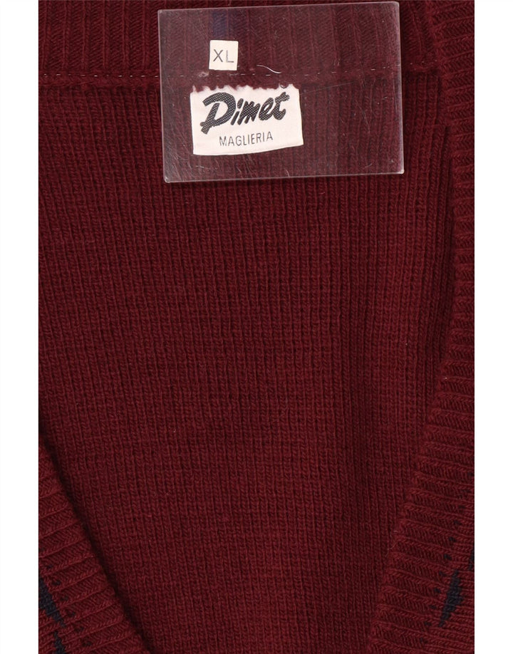 PIMET MAGLIERA Herre Cardigan Sweater XL Burgundy Uld