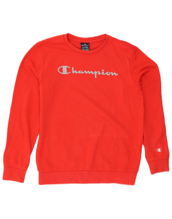 Champion Boys Grafisk Sweatshirt Jumper 13-14 år XL Rød Bomuld