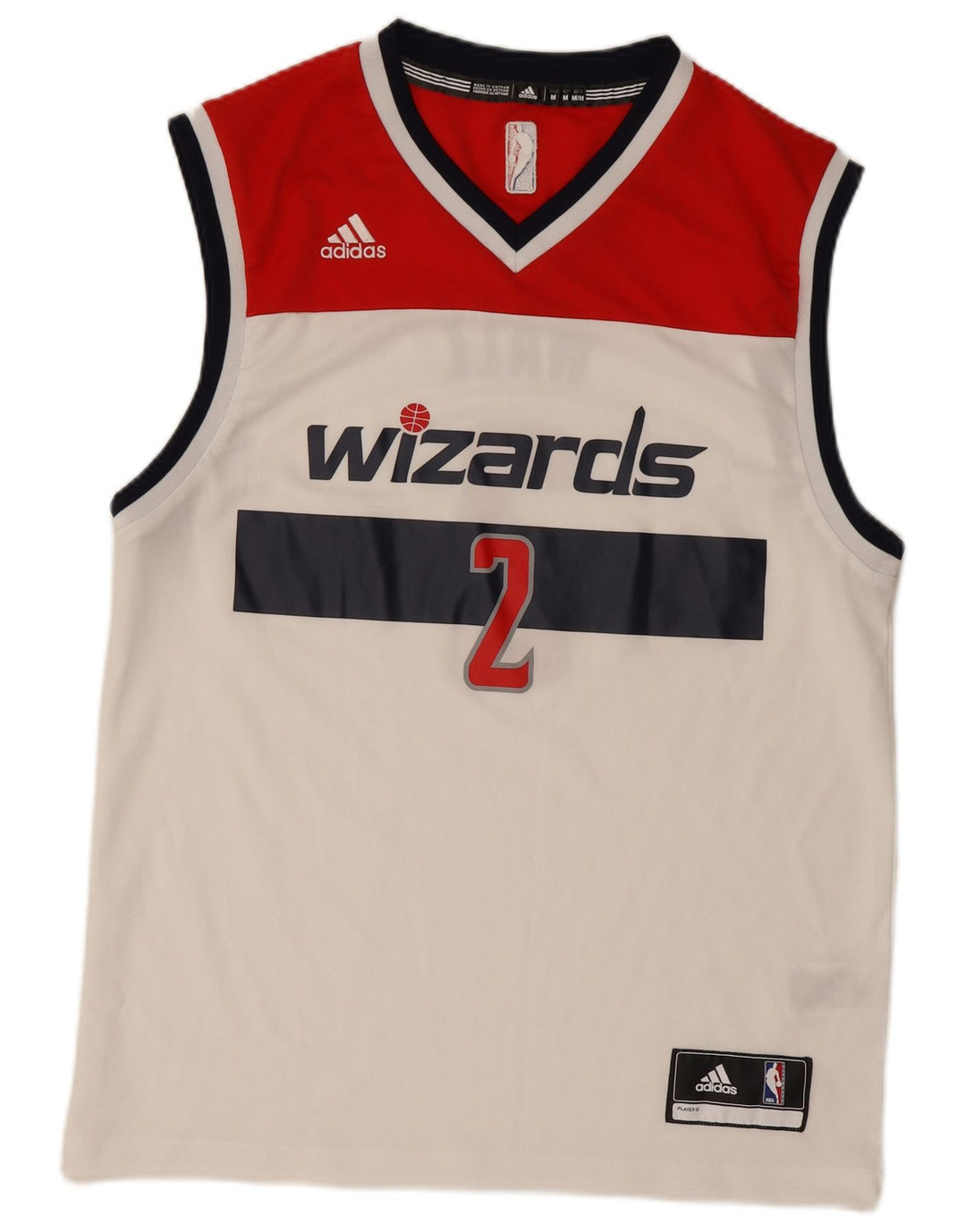 ADIDAS Herre Wizards Grafisk Vest Top Medium White Colourblock Polyester