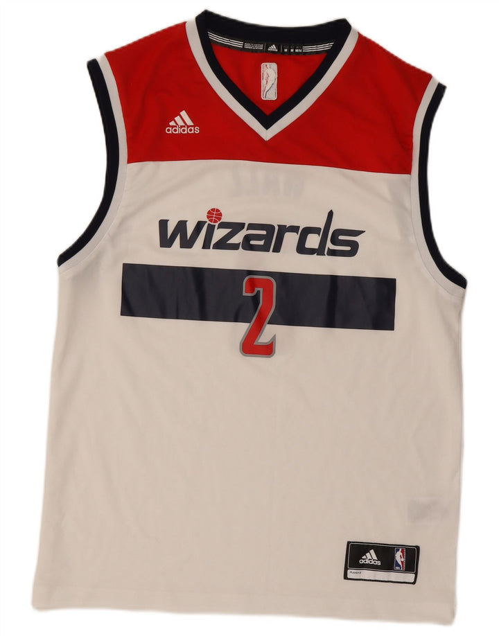 ADIDAS Herre Wizards Grafisk Vest Top Medium White Colourblock Polyester