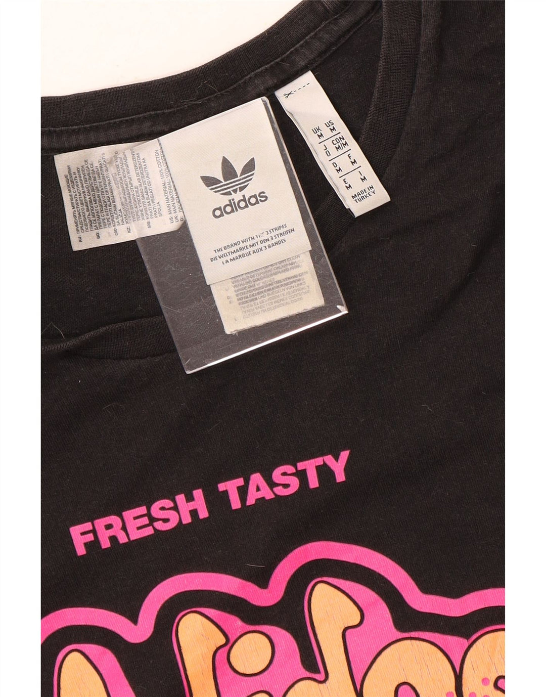 Adidas Herre grafisk T-shirt Top Medium Sort Bomuld