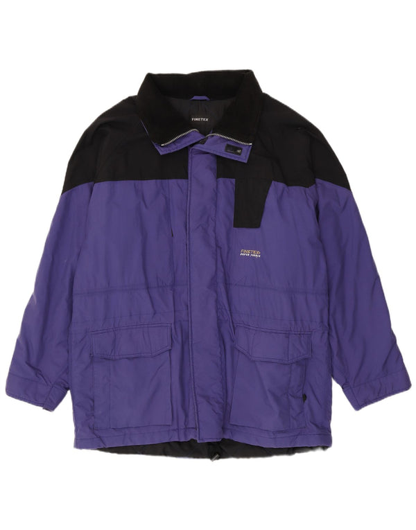 Vintage vindjakke med hætte til mænd UK 42 XL Lilla Colourblock