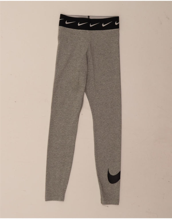 Nike grafiske leggings til kvinder UK 4 XS grå bomuld