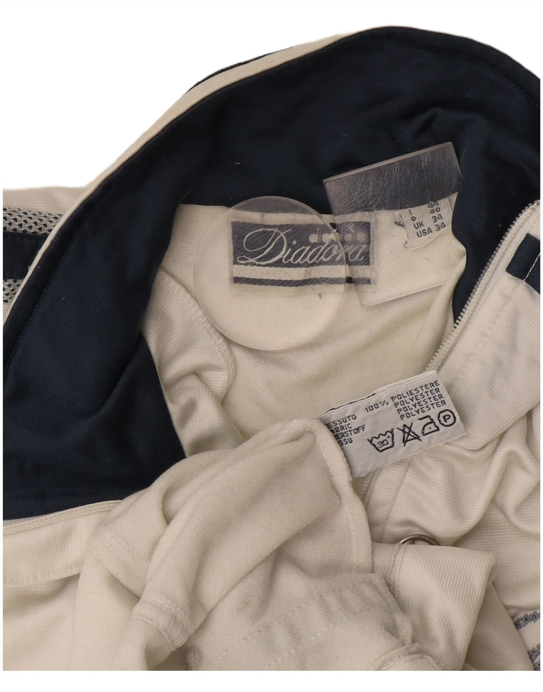 Diadora Træningsdragt til mænd Topjakke UK 34 Small White Colourblock Polyester