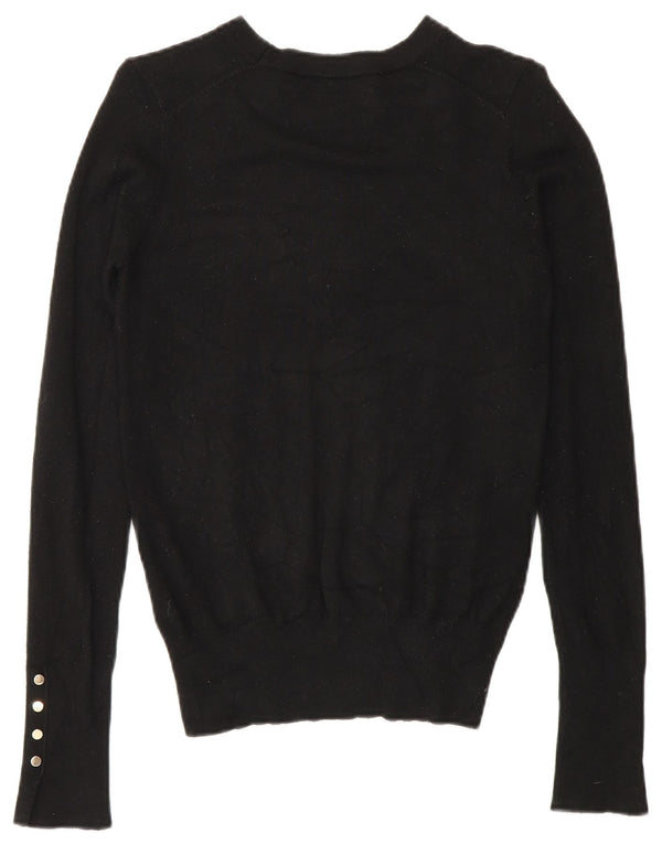 Zara Womens Boat Neck Jumper Sweater UK 10 Small Black