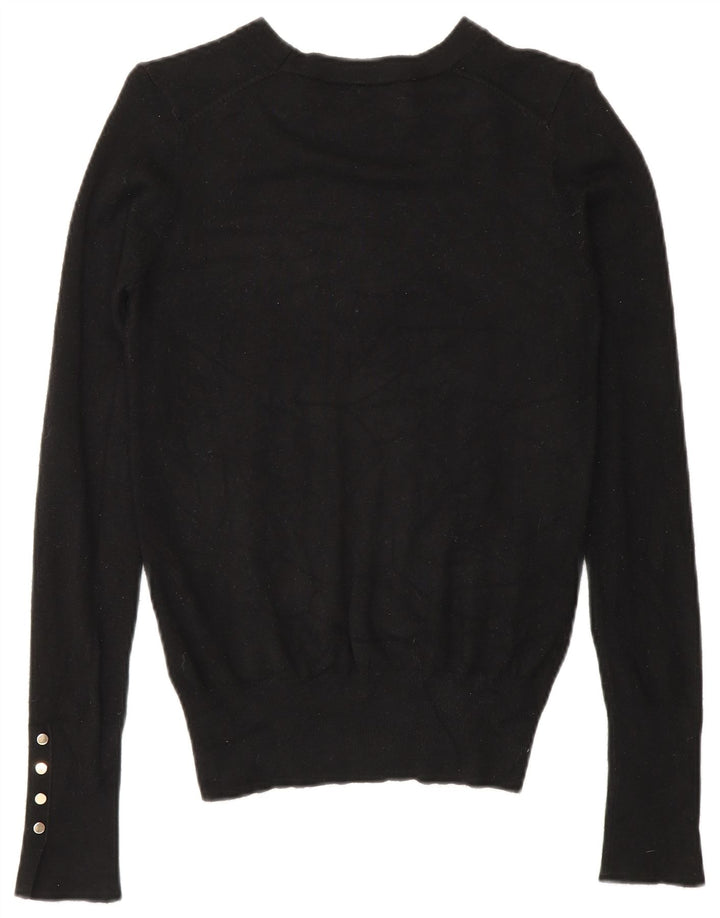 Zara Dame Boat Neck Jumper Sweater UK 10 Small Black