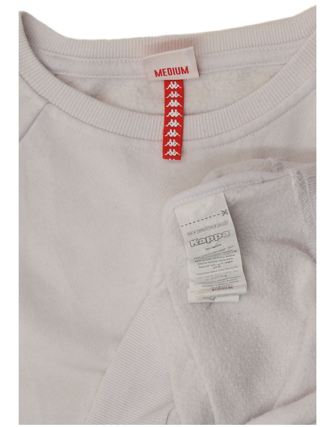 KAPPA Graphic Sweatshirt Jumper UK 14 Medium White Colourblock