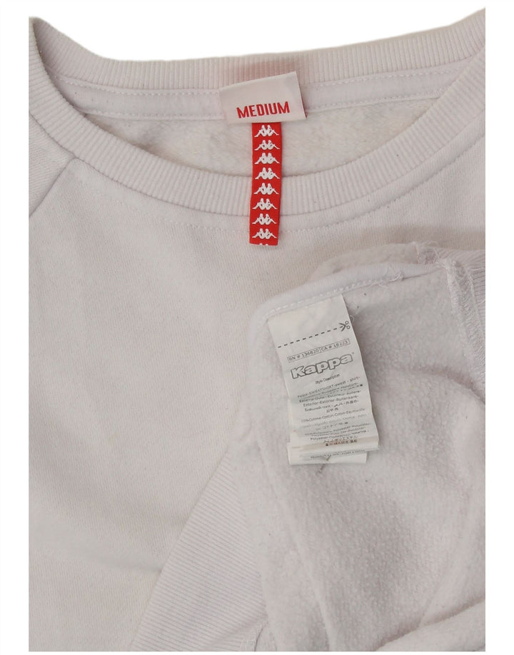 KAPPA Graphic Sweatshirt Jumper UK 14 Medium White Colourblock