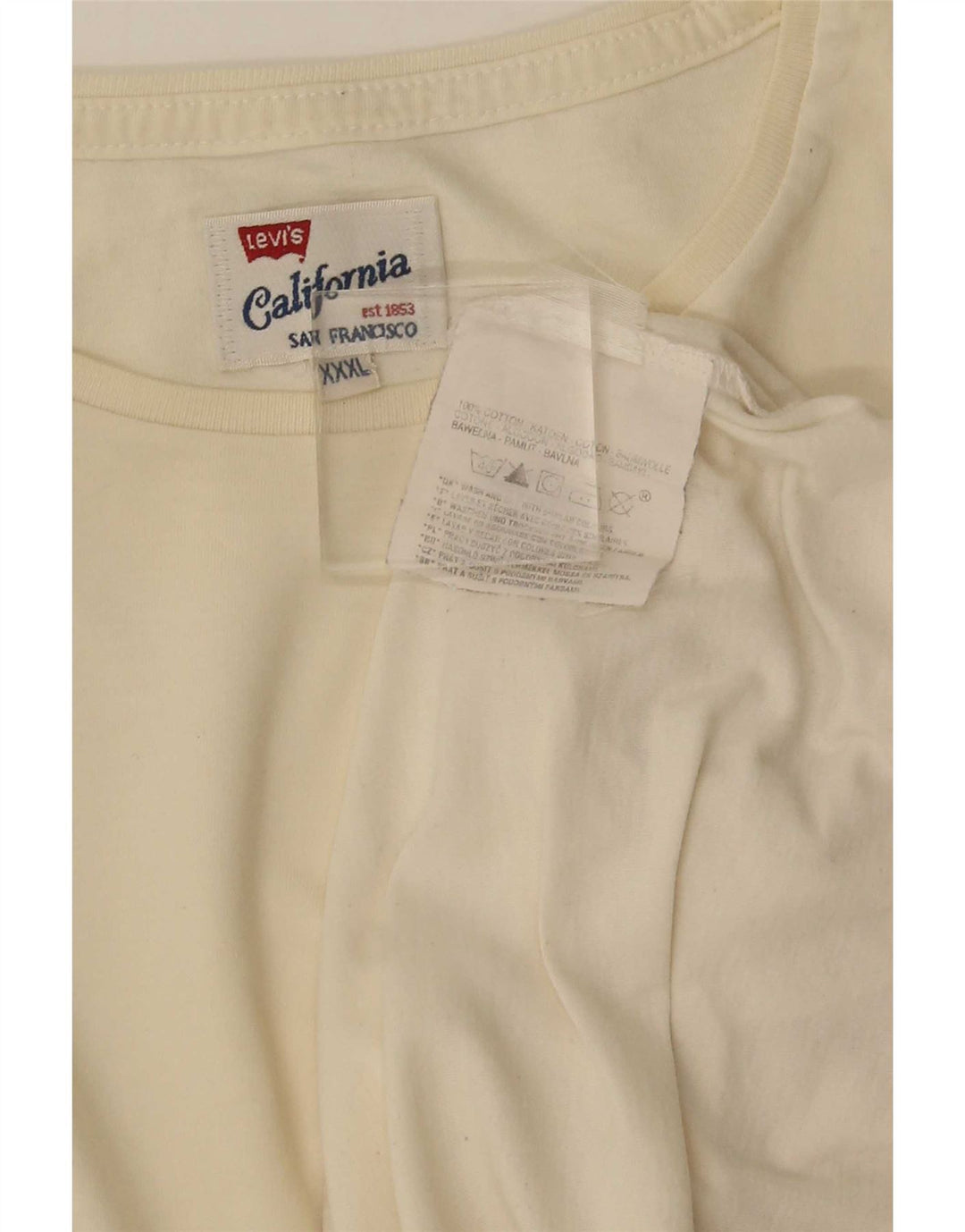 Levi's Herre T-Shirt Top 3XL Off White Bomuld