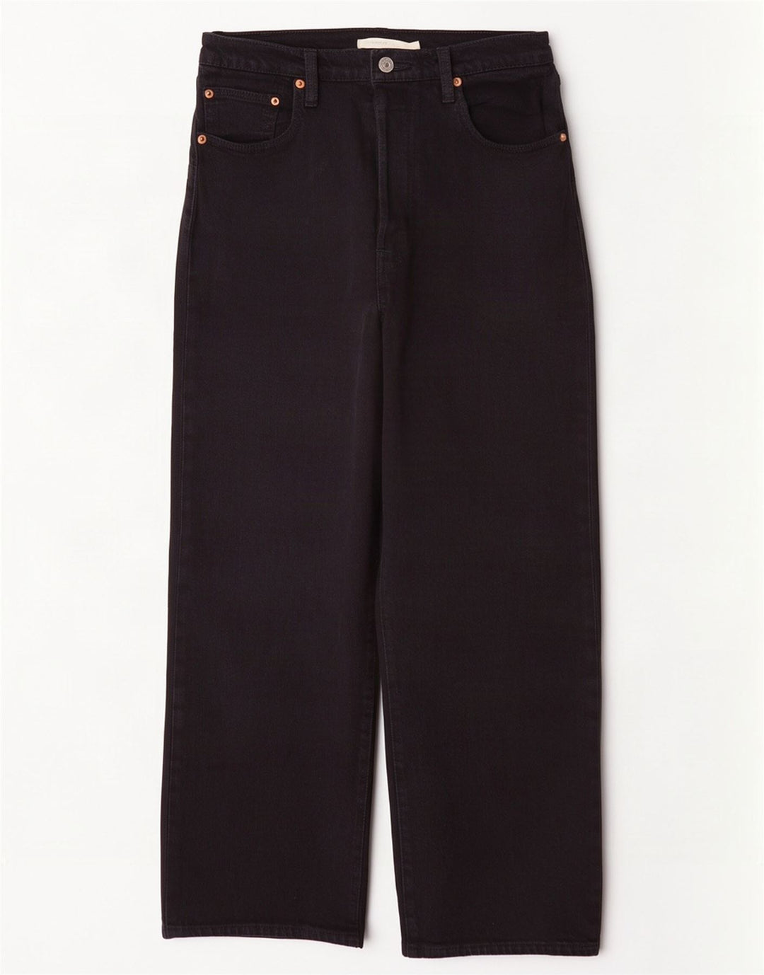 Levi's Dame Ribcage Straight Jeans W29 L27 Sort Bomuld