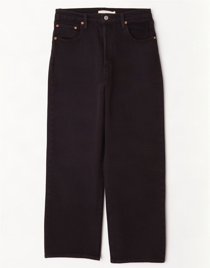 Levi's Dame Ribcage Straight Jeans W29 L27 Sort Bomuld