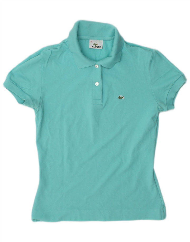 Lacoste dame poloshirt str. 40 Medium turkis bomuld