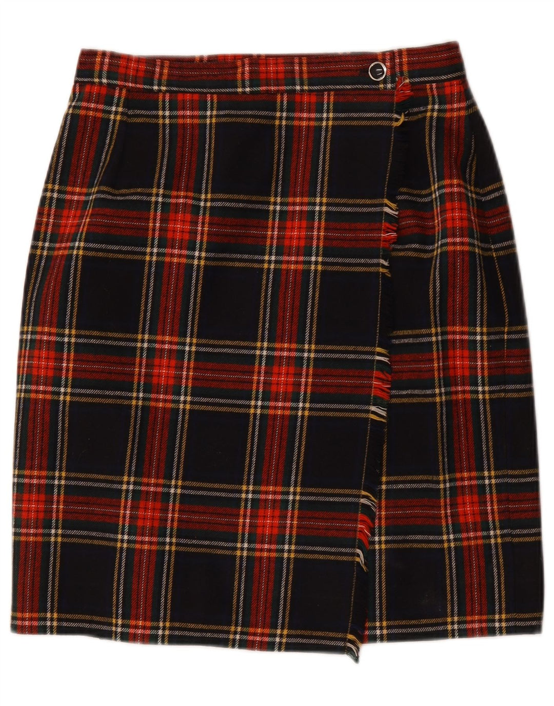Vintage omslagsnederdel til kvinder W30 Medium flerfarvet plaid