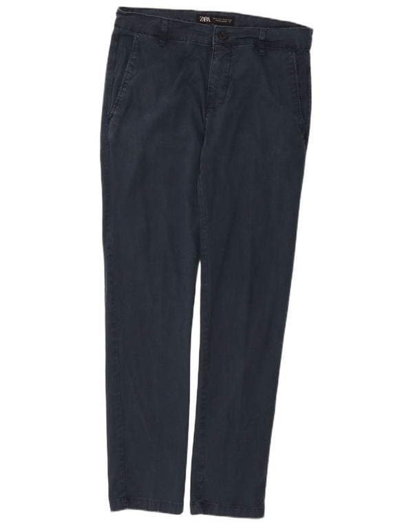 Zara Herre Slim Chino Bukser EU 40 Medium W31 L30 Navy Blue