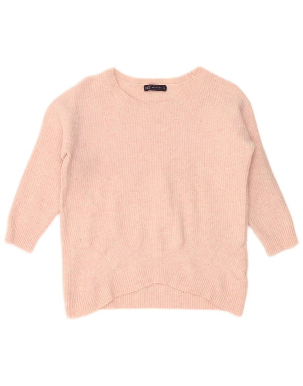Marks & Spencer Dame Boat Neck Jumper Sweater UK 14 Medium Pink