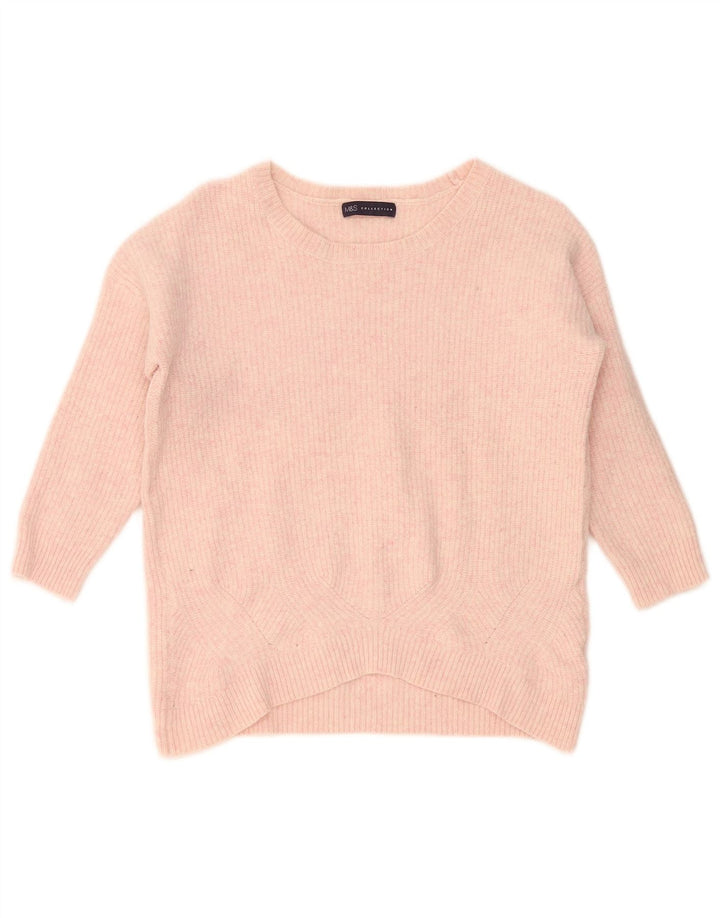 Marks & Spencer Dame Boat Neck Jumper Sweater UK 14 Medium Pink
