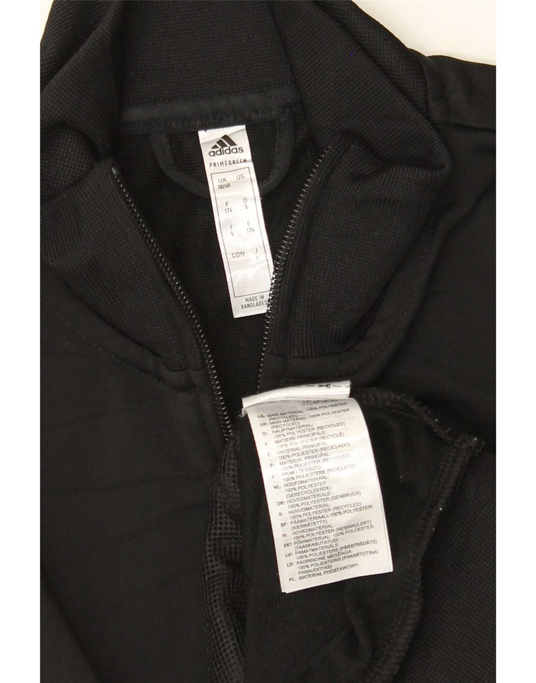 Adidas Herre grafisk træningsdragt Topjakke UK 38/40 Medium Sort Polyester