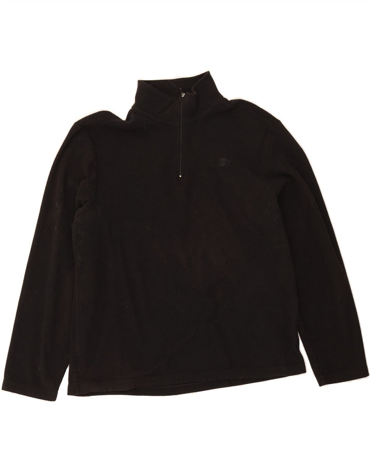 STARTER Mens Zip Neck Fleece Jumper UK 16 Large Black Polyester Vintage Starter and Second-Hand Starter from Messina Hembry 