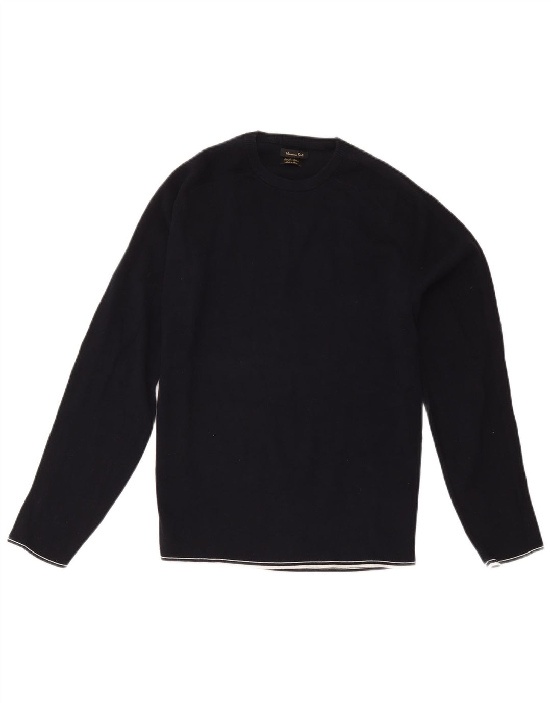 Massimo Dutti dame sweater med rund hals DK 14 Medium marineblå bomuld