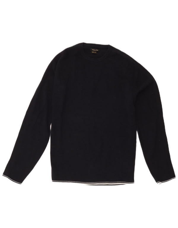 Massimo Dutti dame sweater med rund hals DK 14 Medium marineblå bomuld