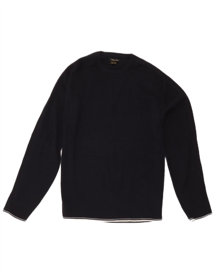 Massimo Dutti dame sweater med rund hals DK 14 Medium marineblå bomuld