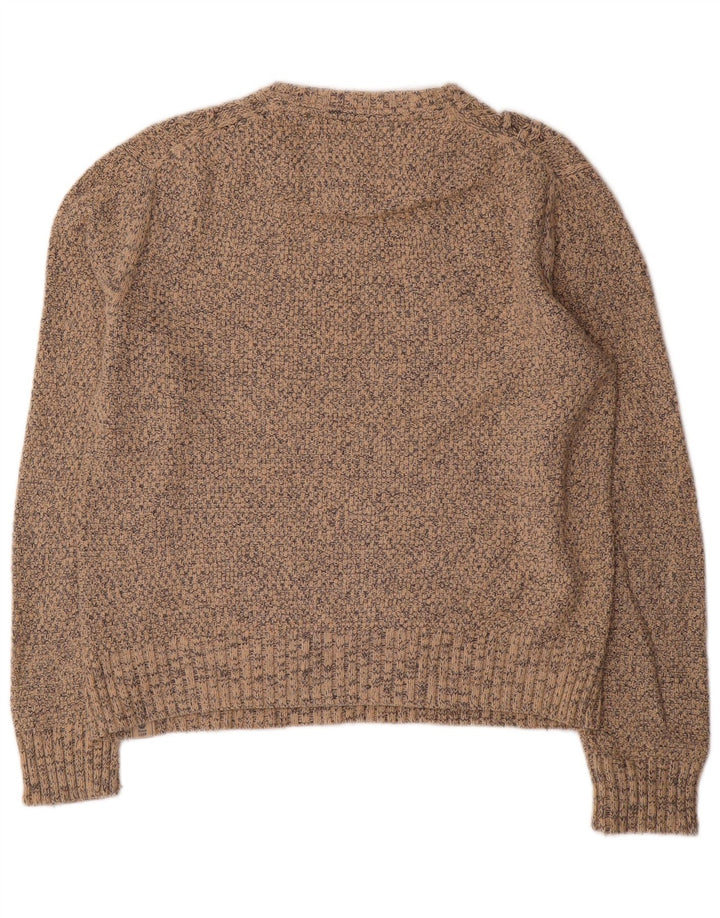 Fat Face Herre Boat Neck Jumper Sweater Medium Beige Flecked Polyester