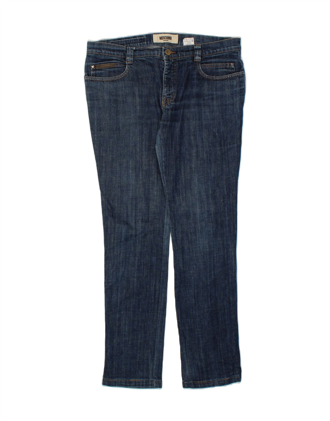 MOSCHINO Womens Slim Jeans W32 L30 Blue Cotton Vintage Moschino and Second-Hand Moschino from Messina Hembry 