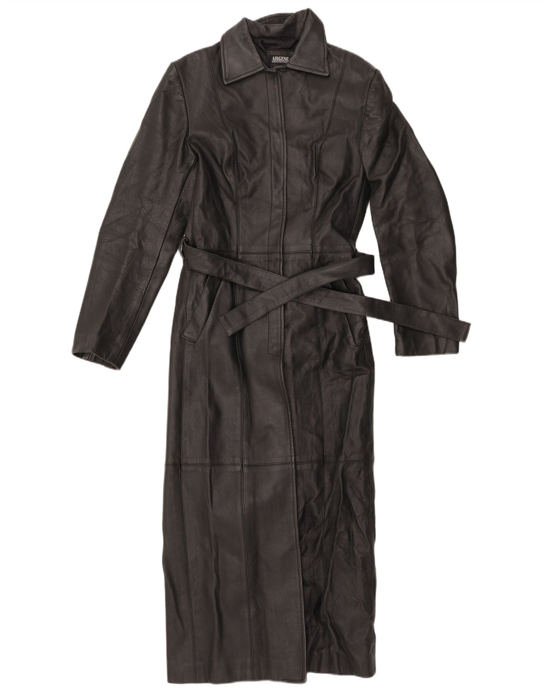 VINTAGE Læderfrakke til kvinder UK 10 Lille Sort