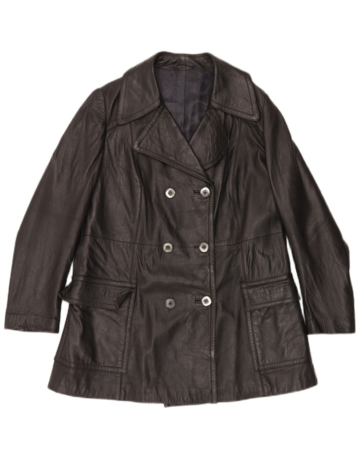 Vintage læderjakke til kvinder UK 16 Stor sort læder