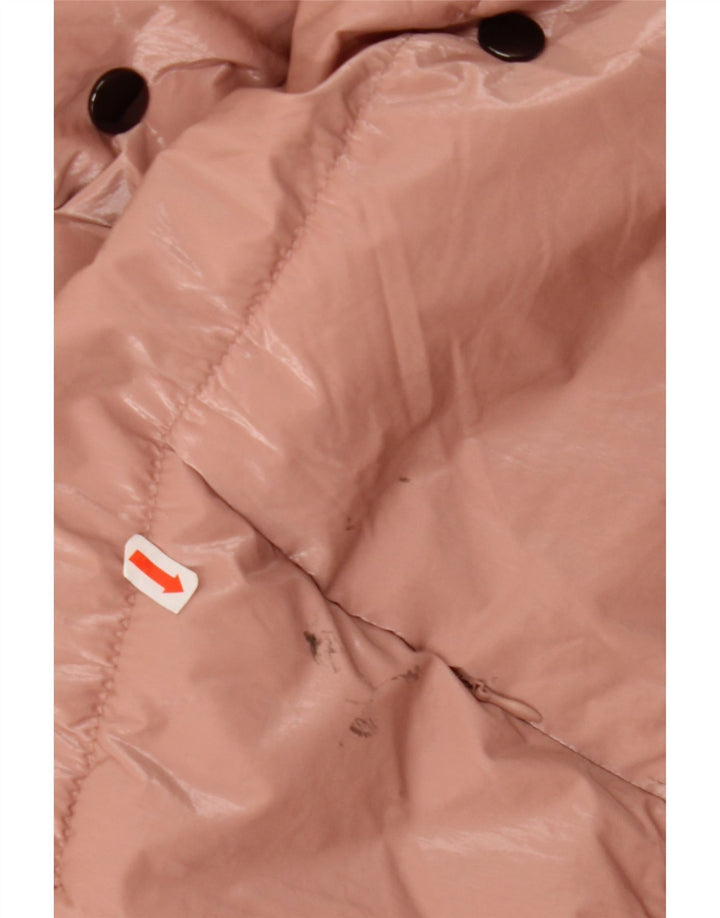 Zara Dame Oversized hættepolstret jakke UK 14 Medium Pink Polyamid
