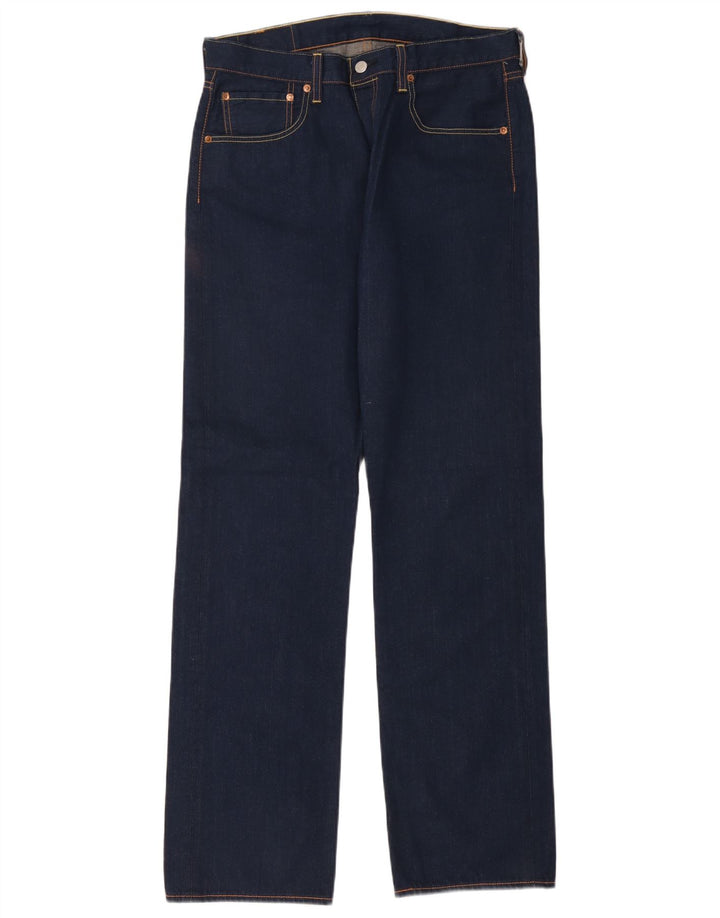 Levi's Herre 501 lige jeans W34 L34 Marineblå bomuld