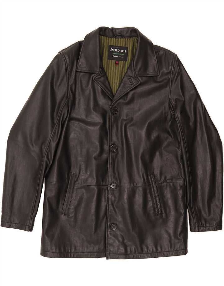 VINTAGE Mens Leather Jacket UK 42 XL Black Vintage Vintage and Second-Hand Vintage from Messina Hembry 