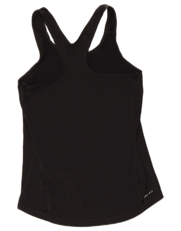 Nike Dame Grafisk Vest Top UK 8 Small Black Polyester
