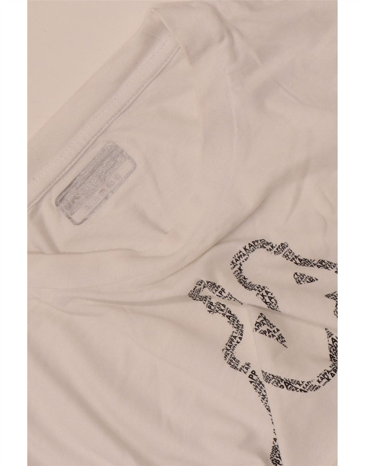 KAPPA Grafisk T-shirt top til mænd, stor hvid