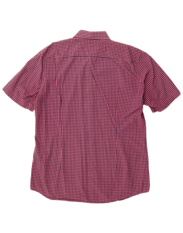 Hugo Boss Kortærmet Slim Fit Skjorte til mænd Large Pink Gingham