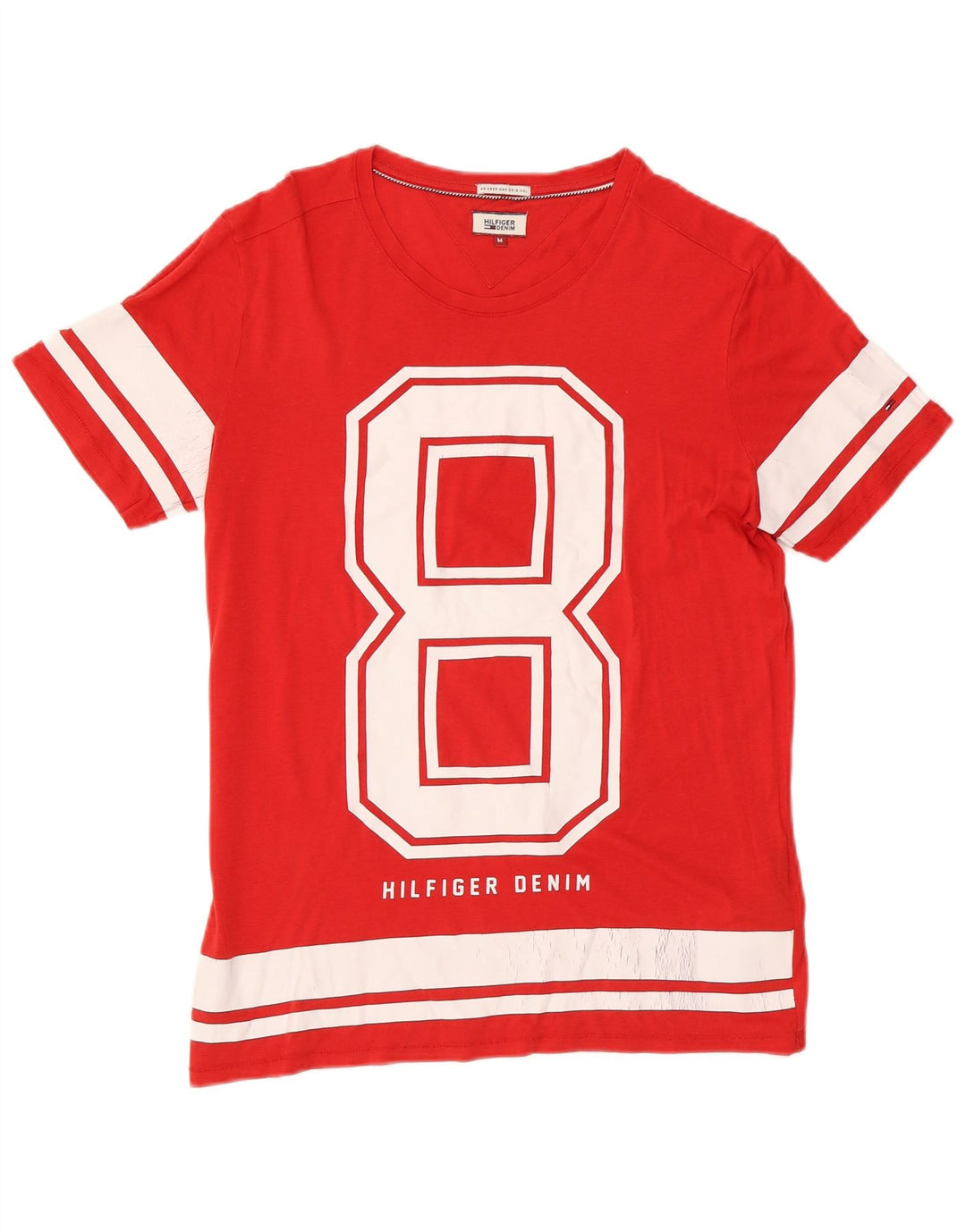 Tommy Hilfiger Herre grafisk T-shirt Top Medium Rød Bomuld