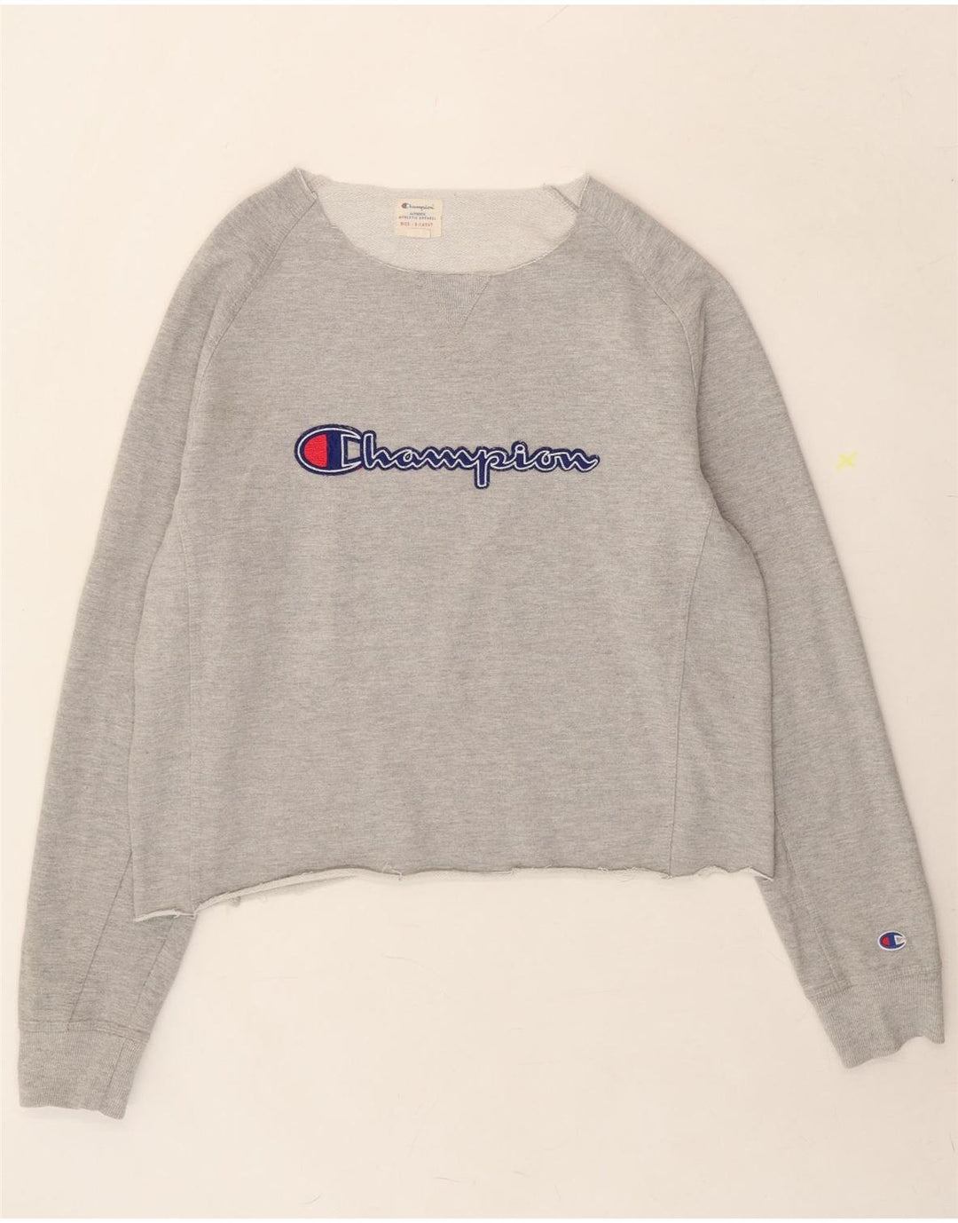 CHAMPION Womens Oversized Graphic Sweatshirt Jumper UK 18 XL Grey Cotton Vintage Champion and Second-Hand Champion from Messina Hembry 