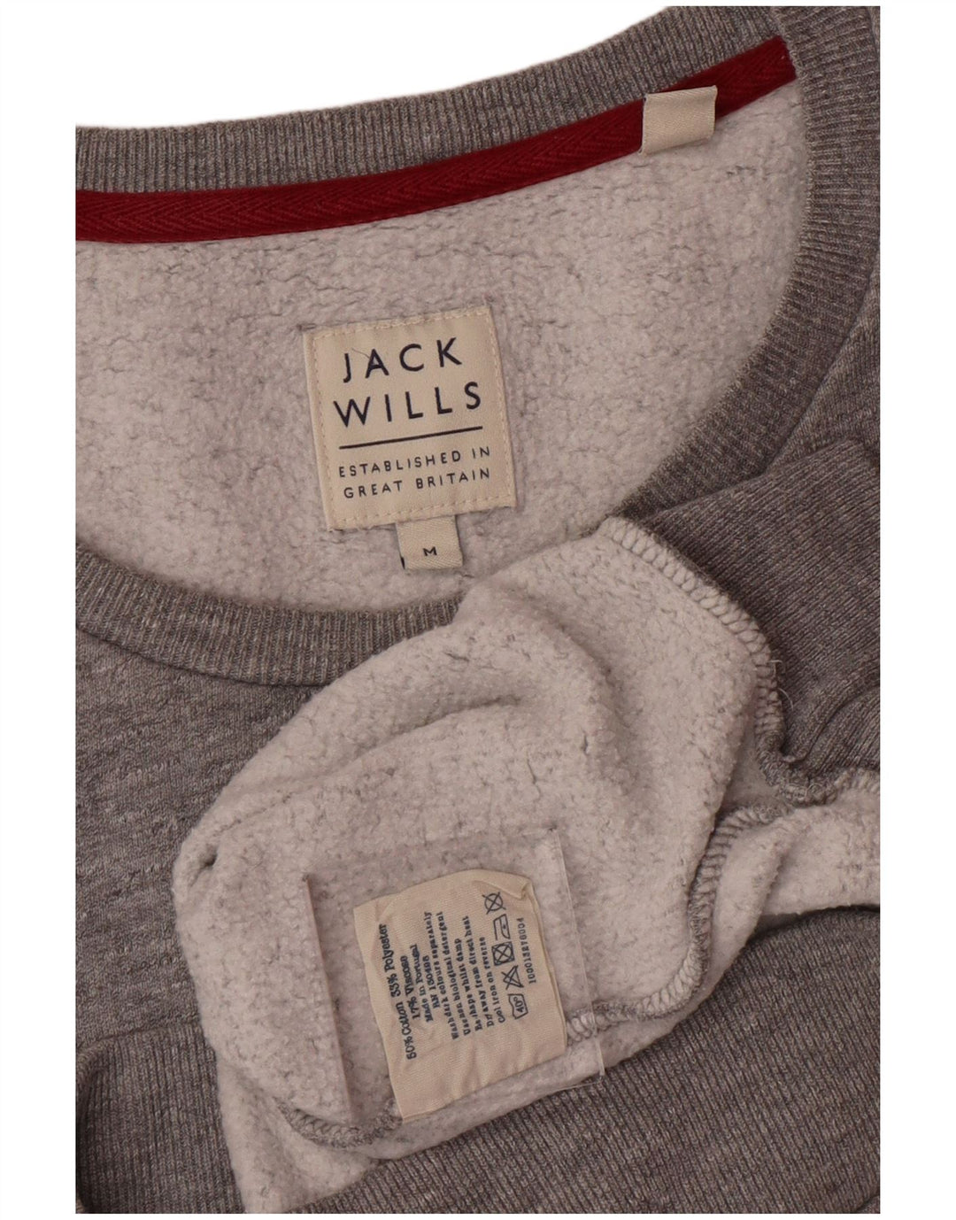 JACK WILLS Sweatshirt til mænd Medium Grå Flecked Bomuld