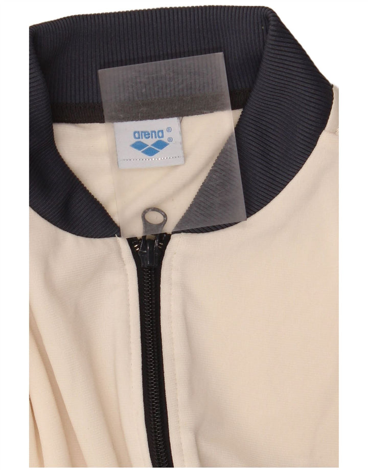 ARENA Grafisk træningsdragt topjakke til kvinder UK 12 Medium White Polyester